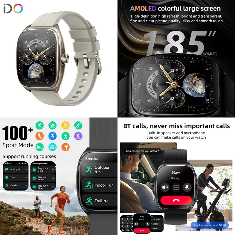 Smart Watch - ผู้ผลิตสมาร์ทวอทช์แฟชั่นชายปี 2025 หน้าจอ AMOLED โค้ง 1.85