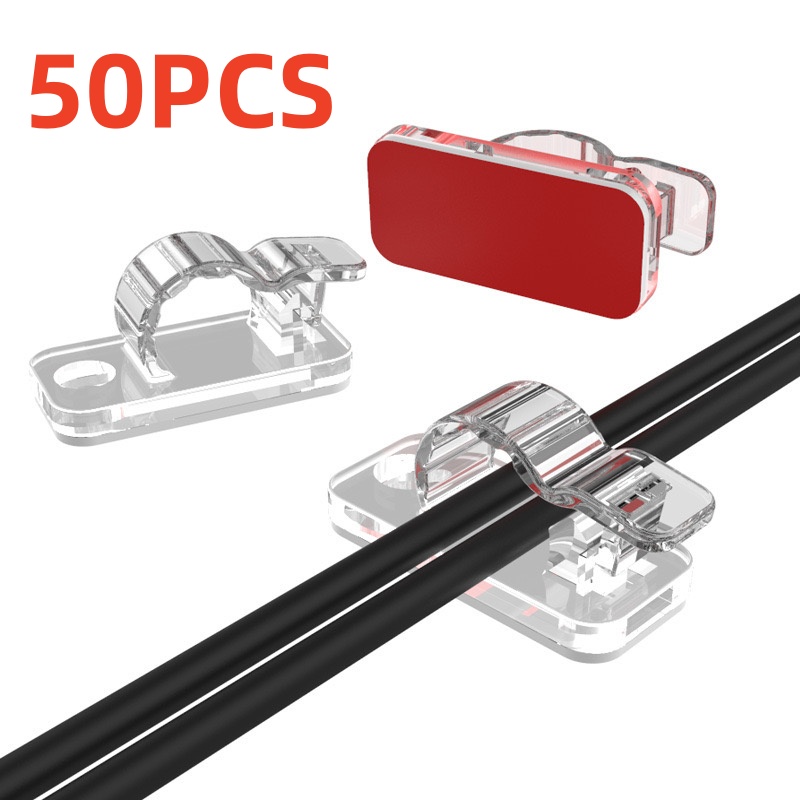 Cable Organizer - 10/50 ชิ้น คลิปจัดระเบียบสายเคเบิล อุปกรณ์จัดการสายไฟ ที่ยึดสาย สายชาร์จ