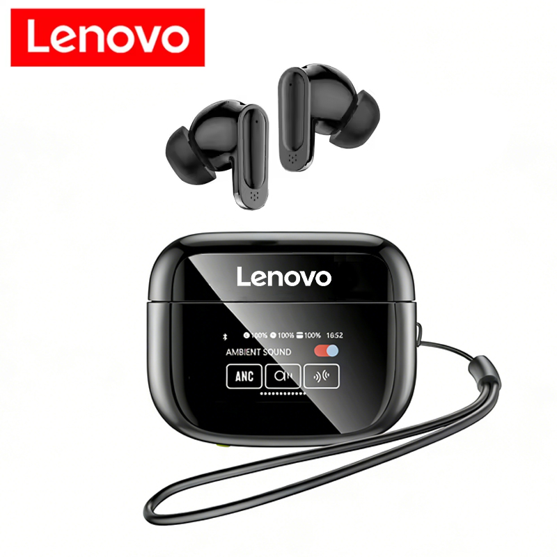 Headphones Wireless - เลอโนโว V11 TWS หูฟังไร้สายหน้าจอสัมผัสจอแสดงผลดิจิตอลชุดหูฟังบลูทูธในหู ANC หูฟังลดเสียงรบกวนพร้อมไมโครโฟน
