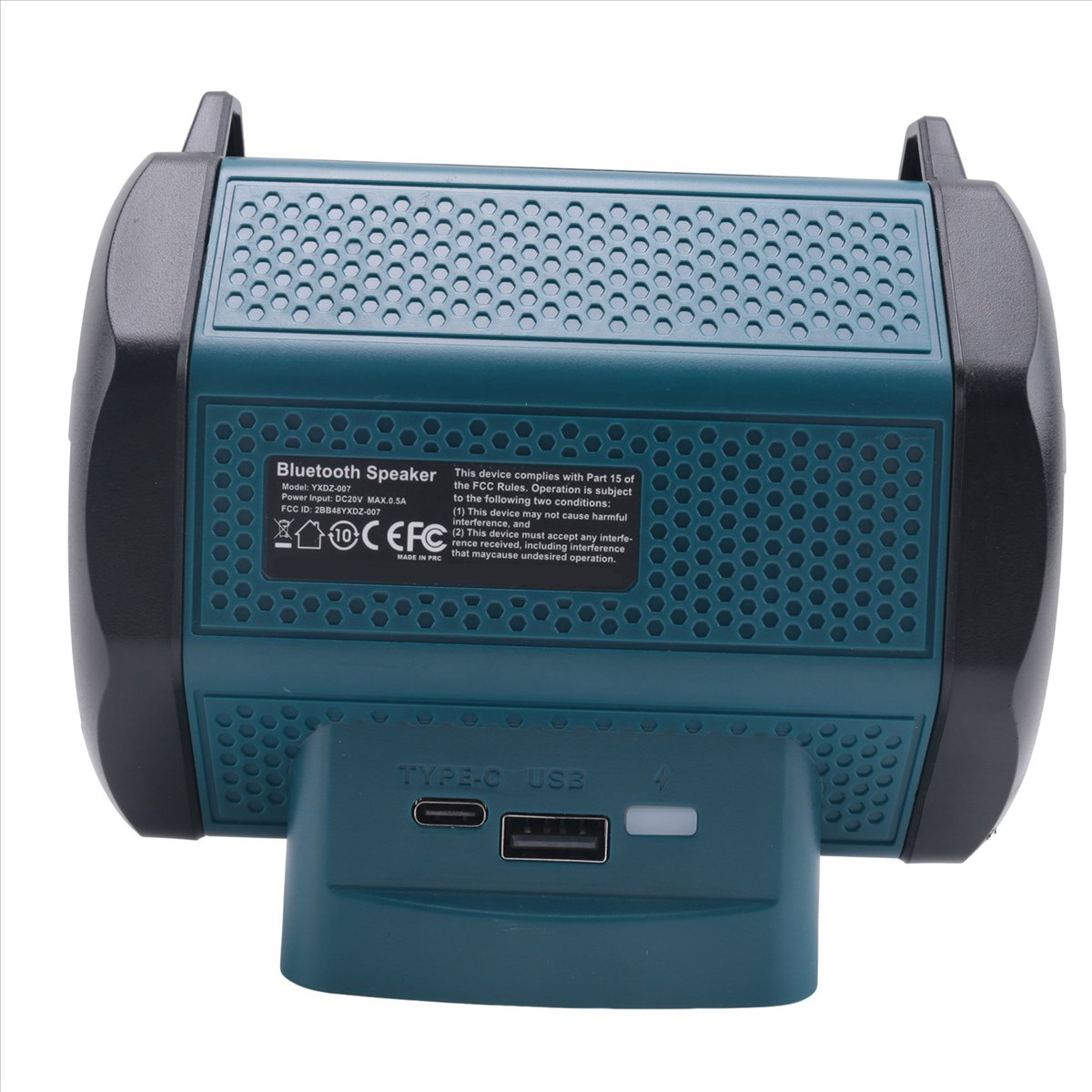 Bluetooth Speaker - *X07A ลำโพงบลูทูธไร้สายแบบพกพาสำหรับแบตเตอรี่ลิเธียมไอออนของบ๊อช 18-20V พร้อมพอร์ต USB Type-C