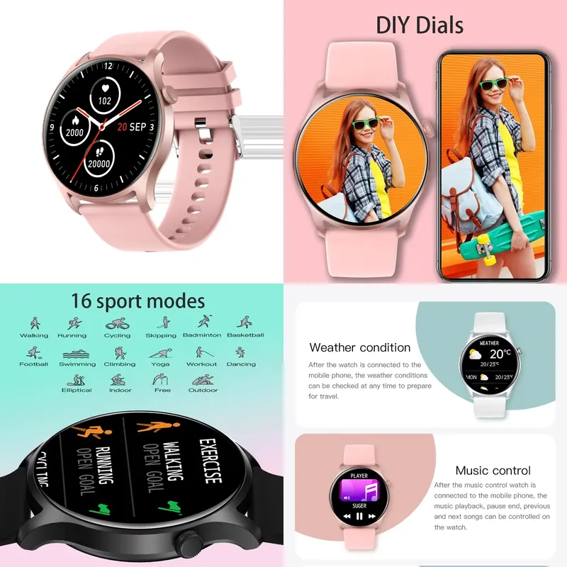 Smart Watch - SENBONO MAX8 ผู้ชายสมาร์ทวอทช์ผู้หญิงพร้อมเครื่องติดตามฟิตเนสเพลงเครื่องติดตามการนอนหลับ IP67 กันน้ำสำหรับแอนดรอยด์ ไอโอเอสแฟชั่น