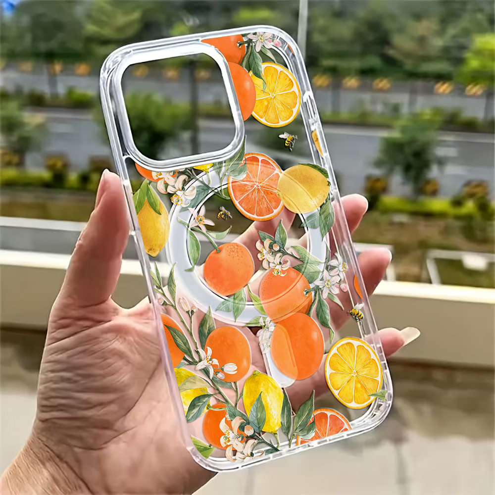 Wireless Charger - เคสโทรศัพท์ลายเลมอนฤดูร้อนสำหรับ iPhone 17 16 15 14