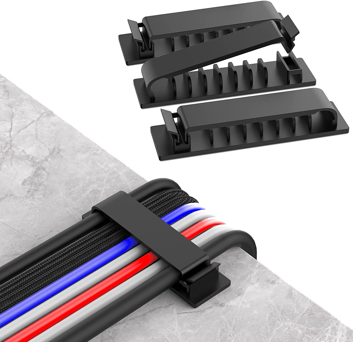 Cable Organizer - ที่เก็บสายเคเบิล ที่จัดการสายไฟ ที่ยึดสายไฟ ที่ม้วนเก็บสาย USB แบบยืดหยุ่น