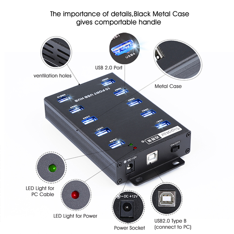 ฮับ USB แบบตั้งโต๊ะ Sipolar รุ - Usb Hub บทวิจารณ์และราคา