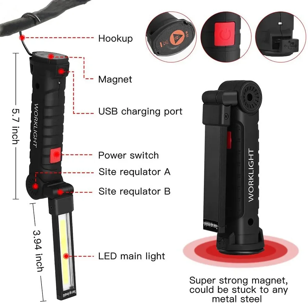 แบบพกพา COB ไฟฉาย LED USB ชาร์ - Power Bank บทวิจารณ์และราคา