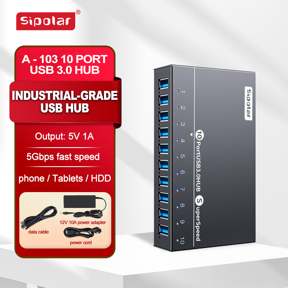 ฮับ USB 10 พอร์ต A103 Sipolar  - Usb Hub บทวิจารณ์และราคา