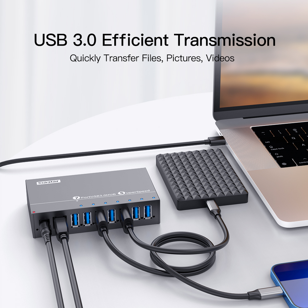 A173 7 พอร์ต USB3.0 ฮับอุตสาหก - Usb Hub บทวิจารณ์และราคา