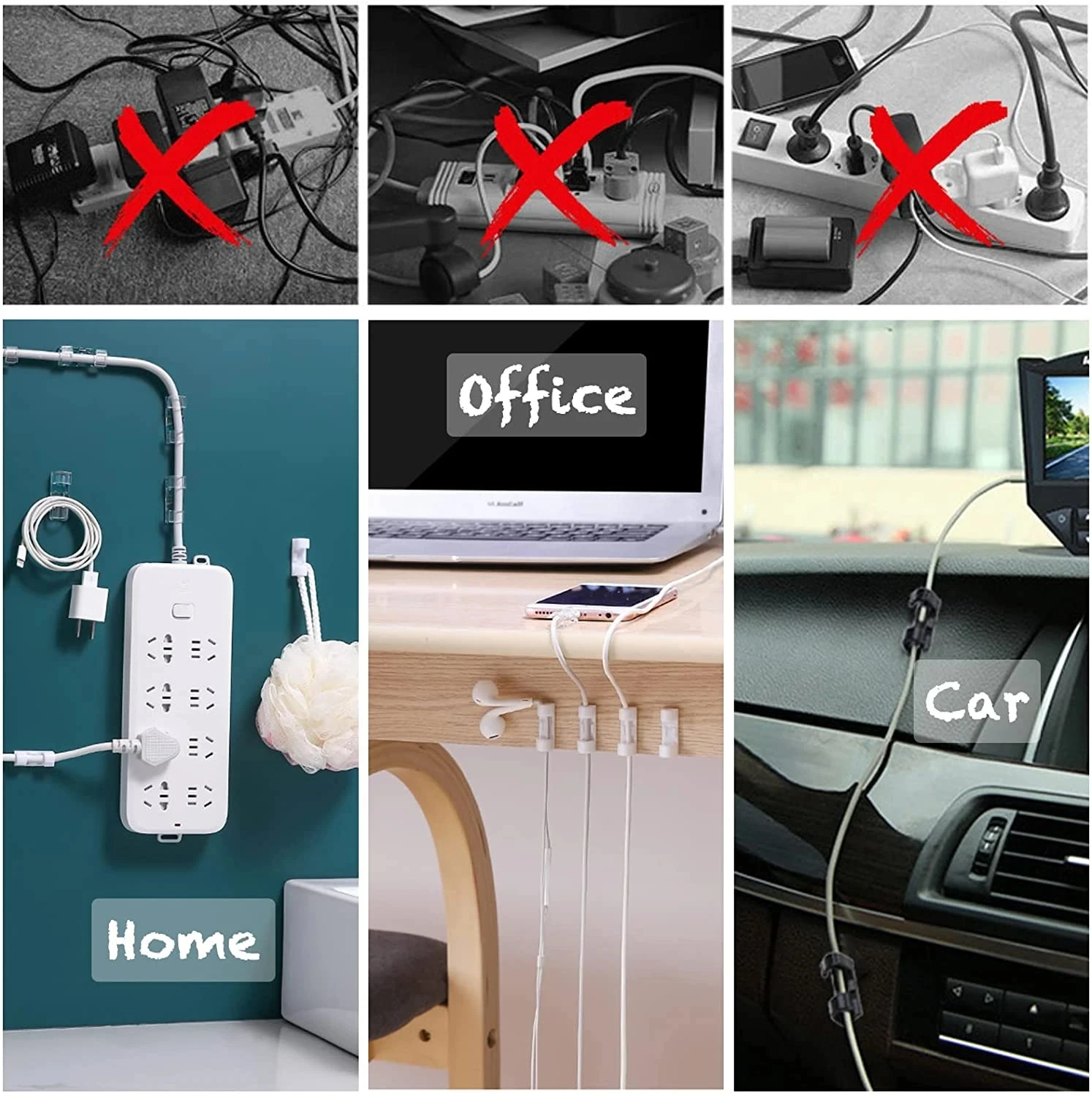 ที่หนีบสายเคเบิลแบบมีกาวในตัว  - Cable Organizer บทวิจารณ์และราคา