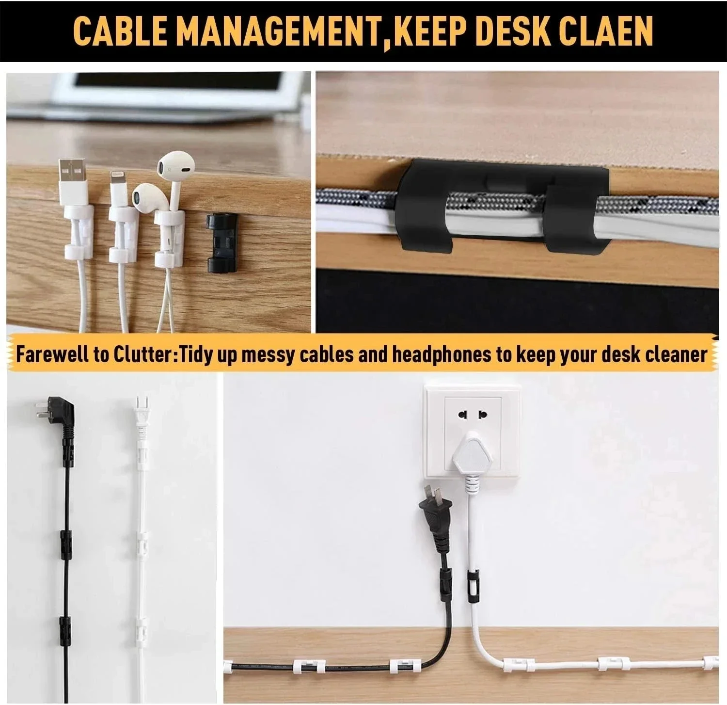 ที่หนีบสายเคเบิลแบบมีกาวในตัว  - Cable Organizer บทวิจารณ์และราคา